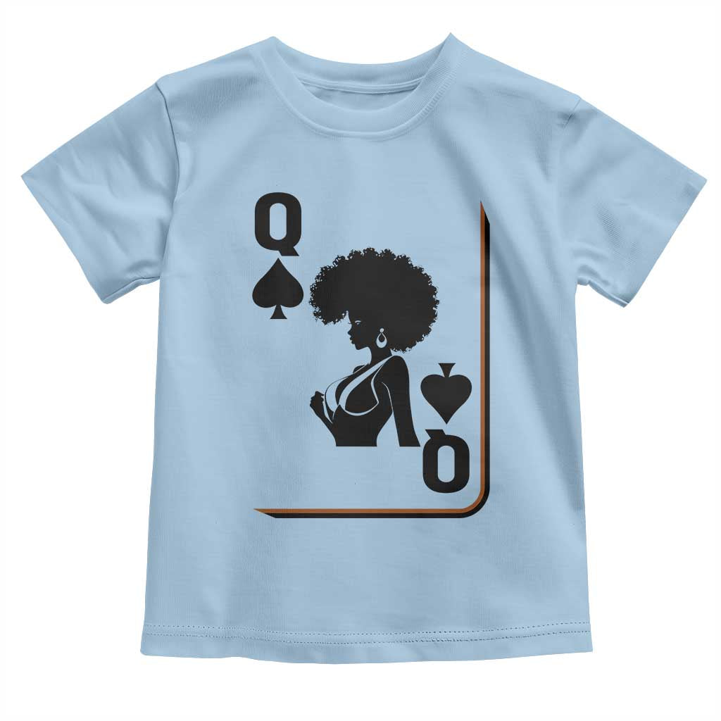 Black Queen Toddler T Shirt Black History Month Afro Woman Poker Card Games - Wonder Print Shop