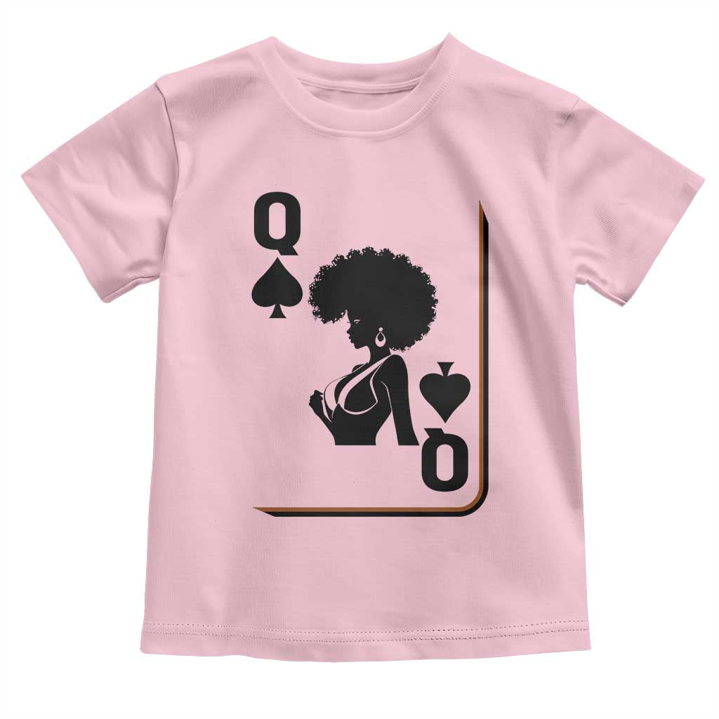 Black Queen Toddler T Shirt Black History Month Afro Woman Poker Card Games - Wonder Print Shop