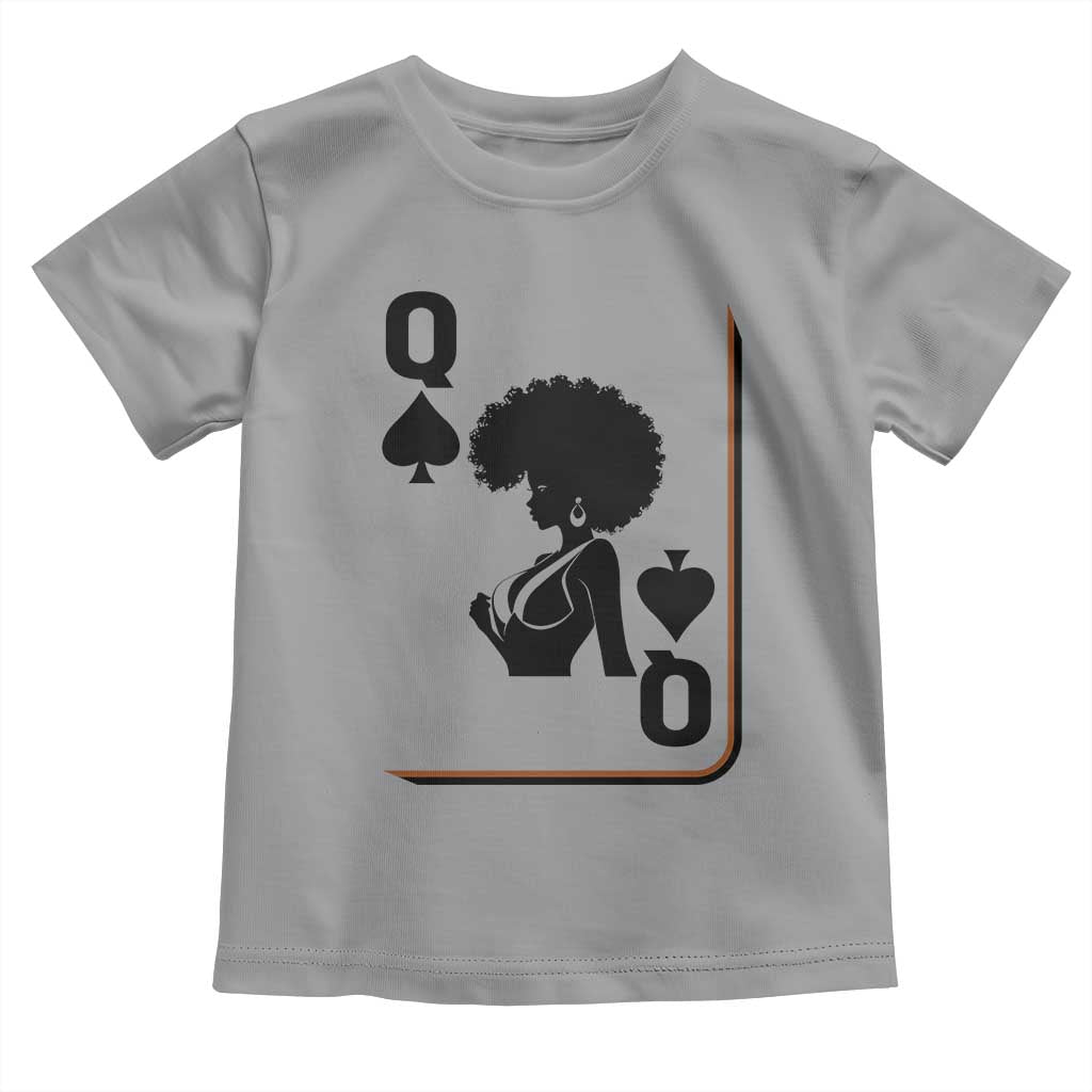 Black Queen Toddler T Shirt Black History Month Afro Woman Poker Card Games - Wonder Print Shop
