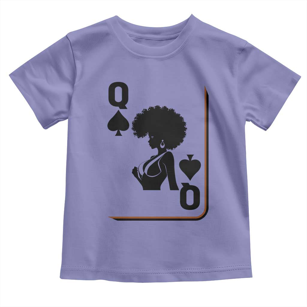 Black Queen Toddler T Shirt Black History Month Afro Woman Poker Card Games - Wonder Print Shop
