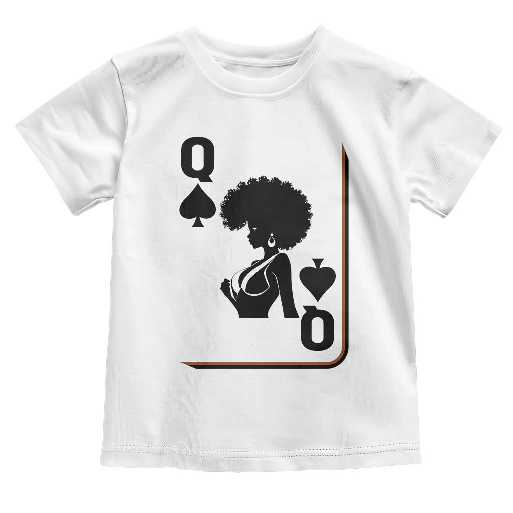 Black Queen Toddler T Shirt Black History Month Afro Woman Poker Card Games - Wonder Print Shop