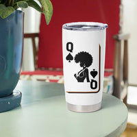 Black Queen Tumbler Cup Black History Month Afro Woman Poker Card Games - Wonder Print Shop