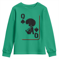 Black Queen Youth Sweatshirt Black History Month Afro Woman Poker Card Games - Wonder Print Shop