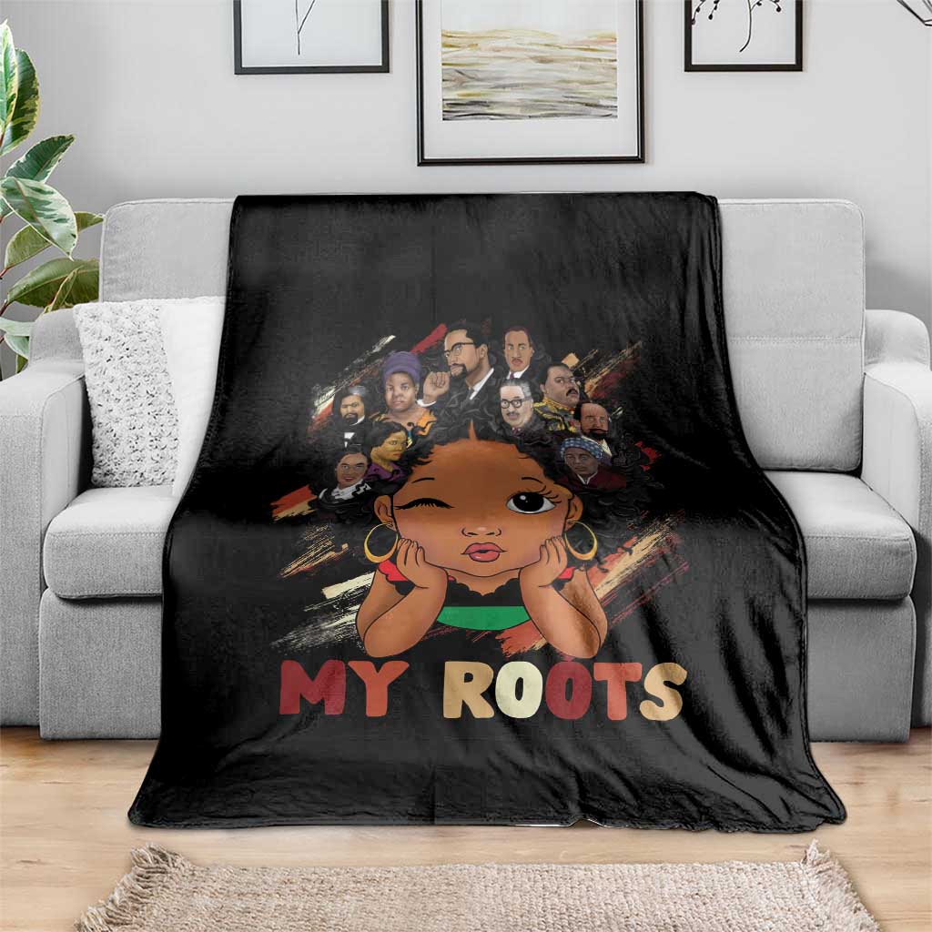 Black African Girl Throw Blanket Black History Month Juneteenth Gift Afro Empowerment - Wonder Print Shop