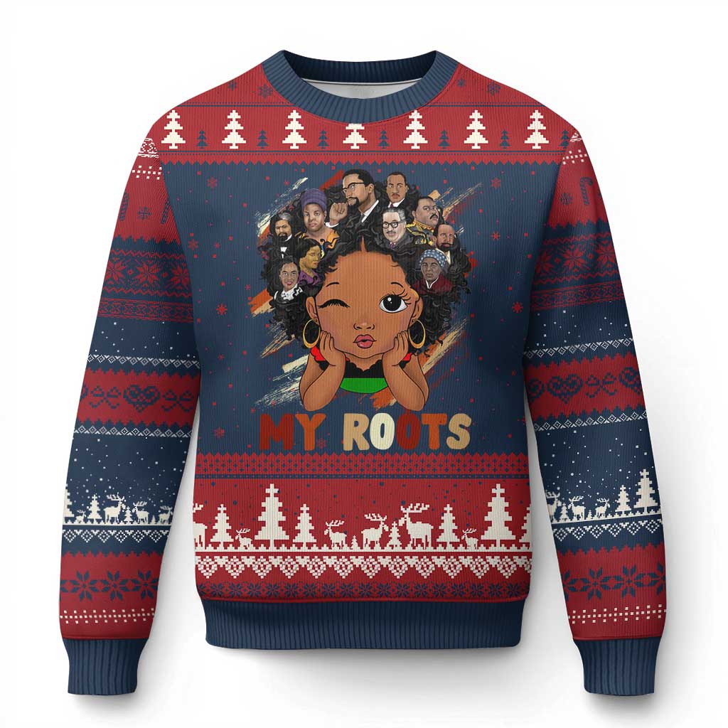 Black African Girl Ugly Christmas Sweater Black History Month Juneteenth Gift Afro Empowerment - Wonder Print Shop