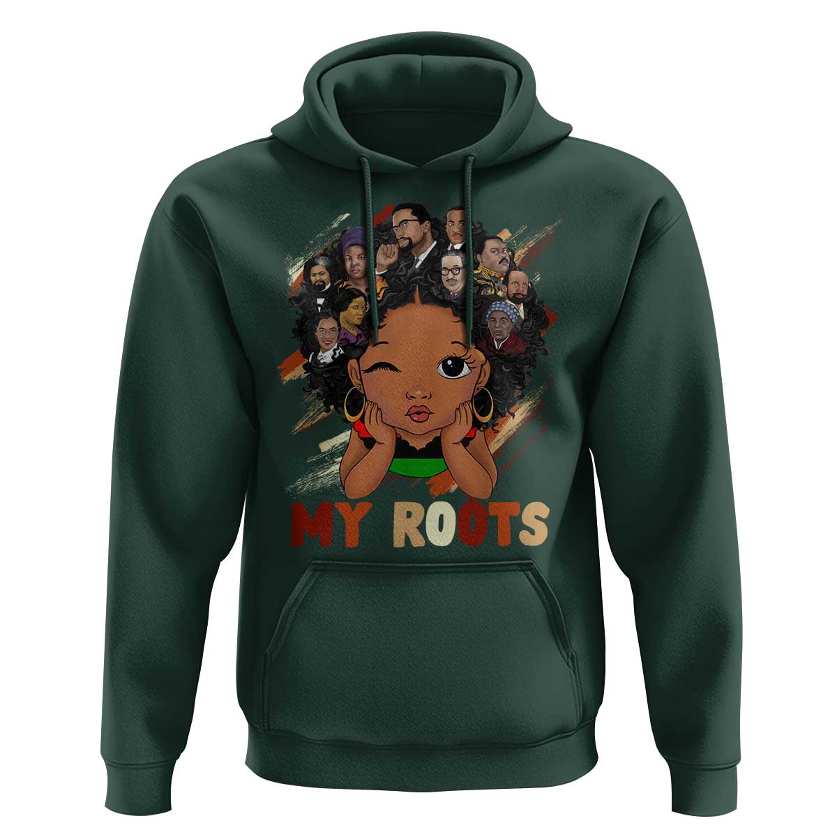 Black African Girl Hoodie Black History Month Juneteenth Gift Afro Empowerment - Wonder Print Shop