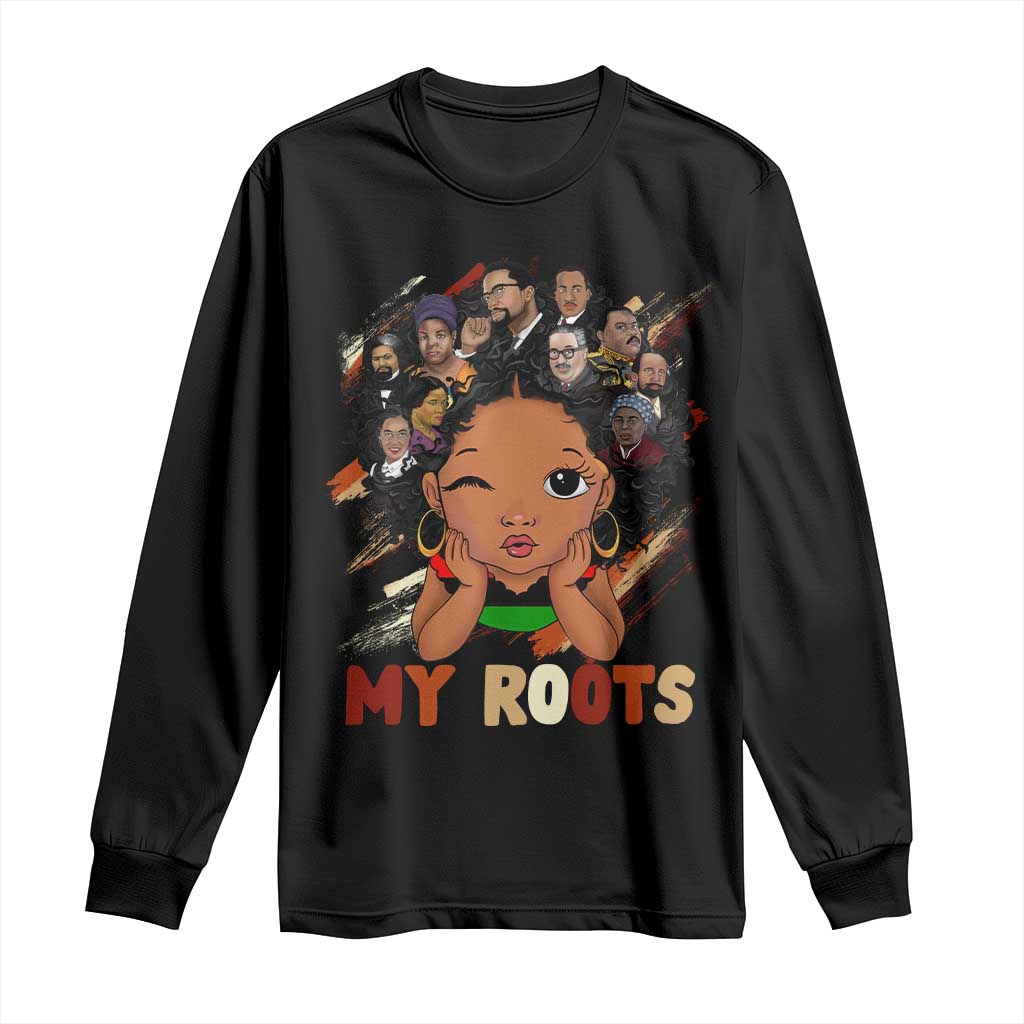 Black African Girl Long Sleeve Shirt Black History Month Juneteenth Gift Afro Empowerment - Wonder Print Shop
