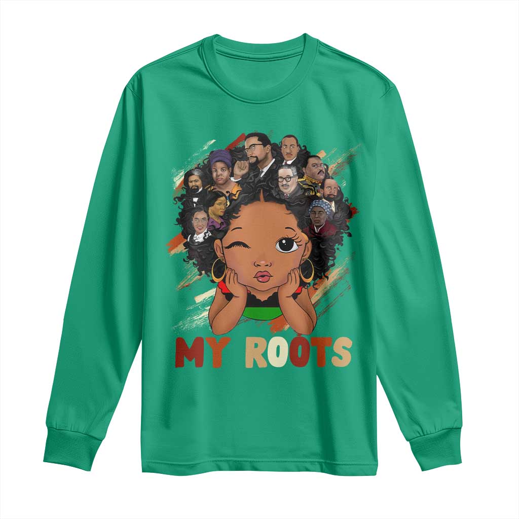 Black African Girl Long Sleeve Shirt Black History Month Juneteenth Gift Afro Empowerment - Wonder Print Shop