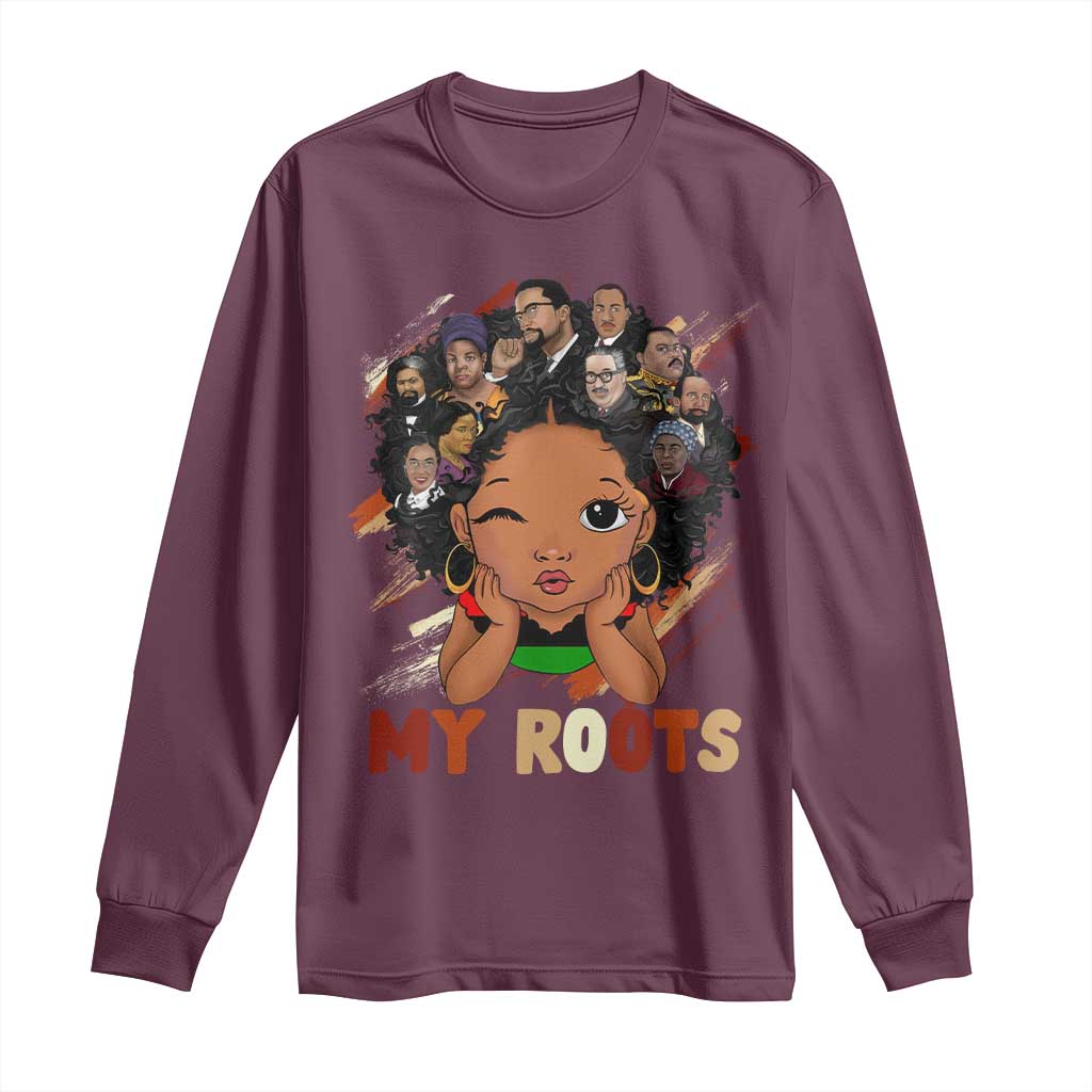 Black African Girl Long Sleeve Shirt Black History Month Juneteenth Gift Afro Empowerment - Wonder Print Shop