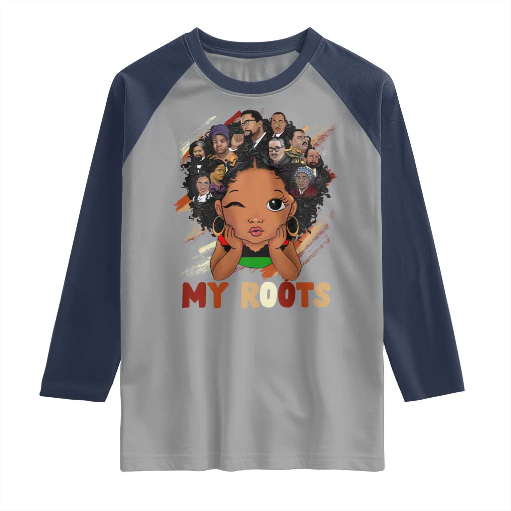 Black African Girl Raglan Shirt Black History Month Juneteenth Gift Afro Empowerment - Wonder Print Shop