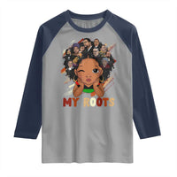 Black African Girl Raglan Shirt Black History Month Juneteenth Gift Afro Empowerment - Wonder Print Shop