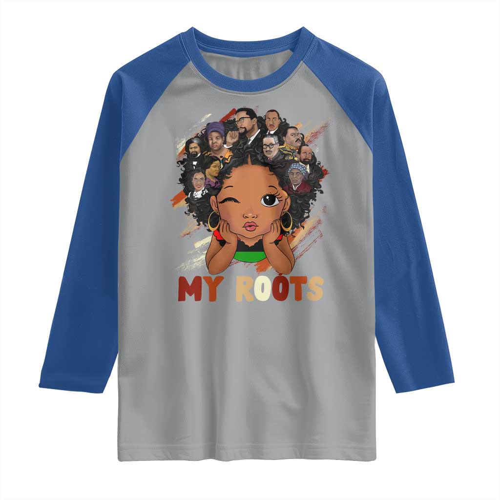 Black African Girl Raglan Shirt Black History Month Juneteenth Gift Afro Empowerment - Wonder Print Shop