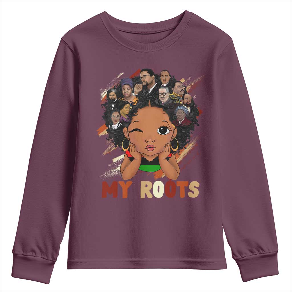 Black African Girl Youth Sweatshirt Black History Month Juneteenth Gift Afro Empowerment - Wonder Print Shop