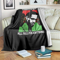 Malcolm X Quote Throw Blanket Retro A Man Who Stands for Nothing Black History - Wonder Print Shop