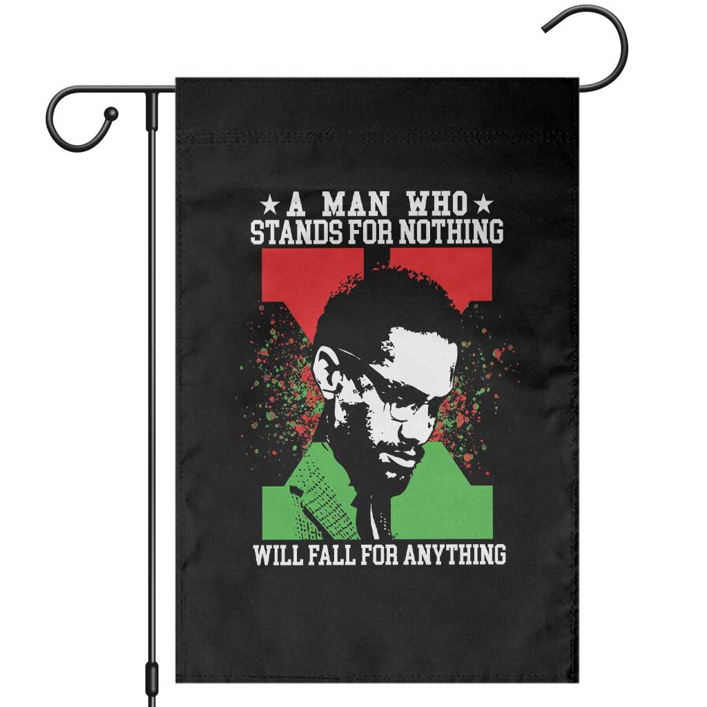 Malcolm X Quote Garden Flag Retro A Man Who Stands for Nothing Black History - Wonder Print Shop