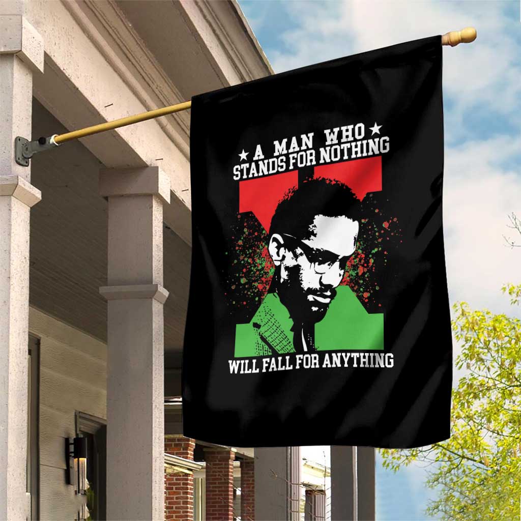 Malcolm X Quote Garden Flag Retro A Man Who Stands for Nothing Black History - Wonder Print Shop