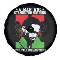 Malcolm X Quote Spare Tire Cover Retro A Man Who Stands for Nothing Black History - Wonder Print Shop