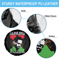 Malcolm X Quote Spare Tire Cover Retro A Man Who Stands for Nothing Black History - Wonder Print Shop