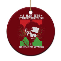 Malcolm X Quote Ceramic Ornament Retro A Man Who Stands for Nothing Black History - Wonder Print Shop