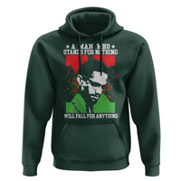 Malcolm X Quote Hoodie Retro A Man Who Stands for Nothing Black History - Wonder Print Shop