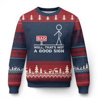 Funny Sarcastic Ugly Christmas Sweater Well Not A Good Sign Gag Gift - Wonder Print Shop