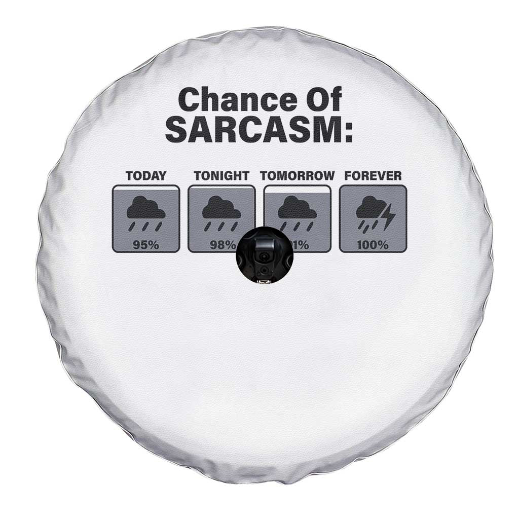 Funny Sarcastic Spare Tire Cover Chance Of Sarcasm Forecast Weather - Wonder Print Shop