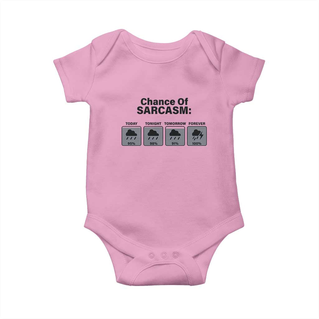 Funny Sarcastic Baby Onesie Chance Of Sarcasm Forecast Weather - Wonder Print Shop