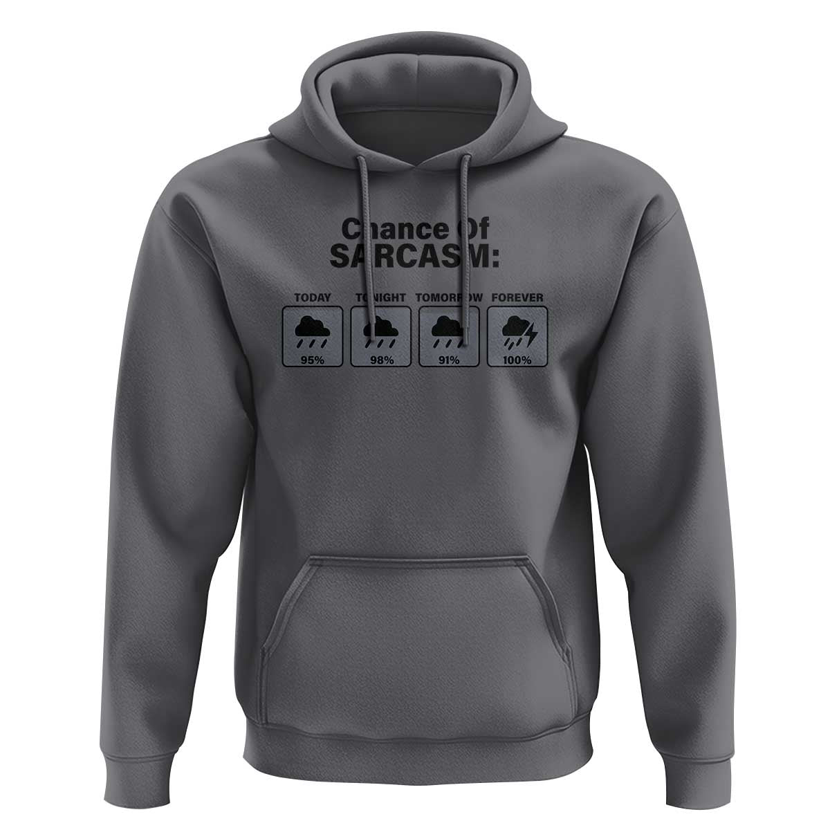 Funny Sarcastic Hoodie Chance Of Sarcasm Forecast Weather - Wonder Print Shop