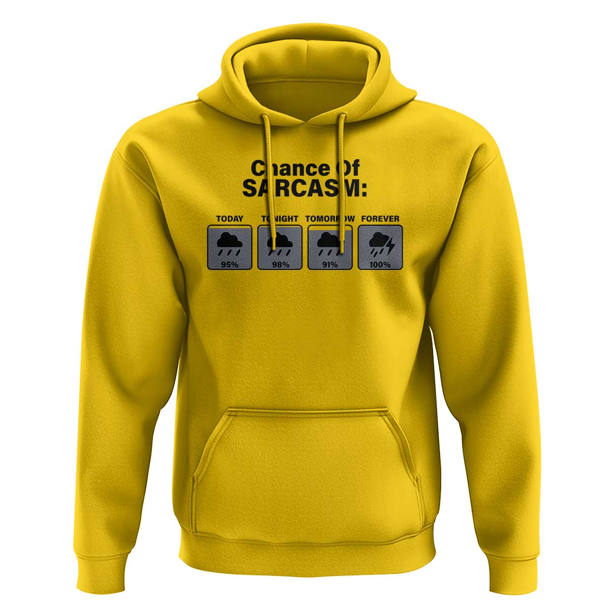 Funny Sarcastic Hoodie Chance Of Sarcasm Forecast Weather - Wonder Print Shop