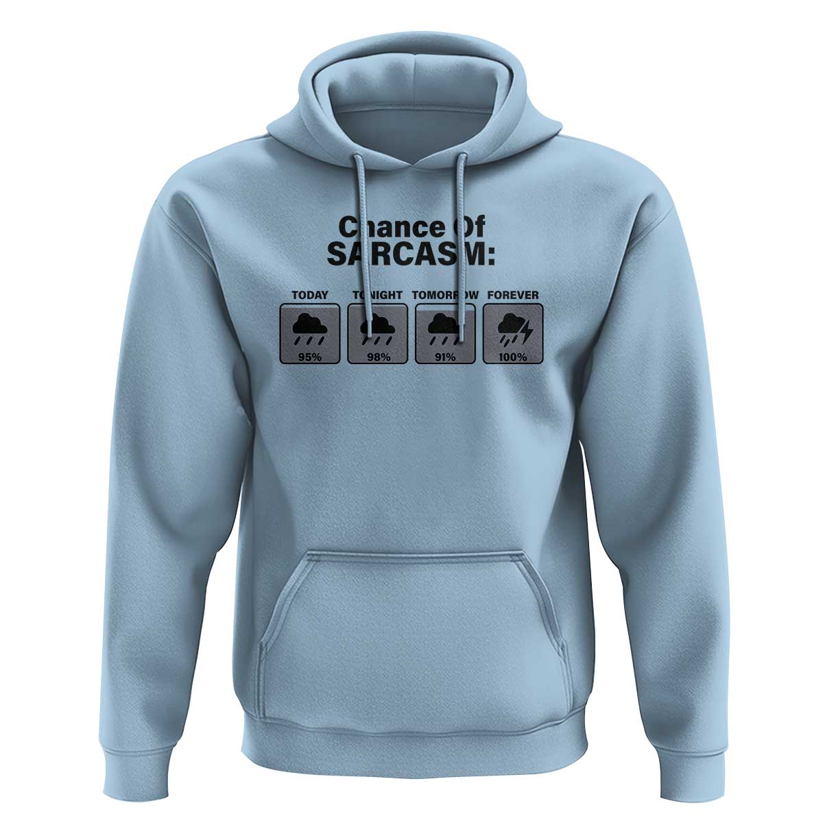 Funny Sarcastic Hoodie Chance Of Sarcasm Forecast Weather - Wonder Print Shop