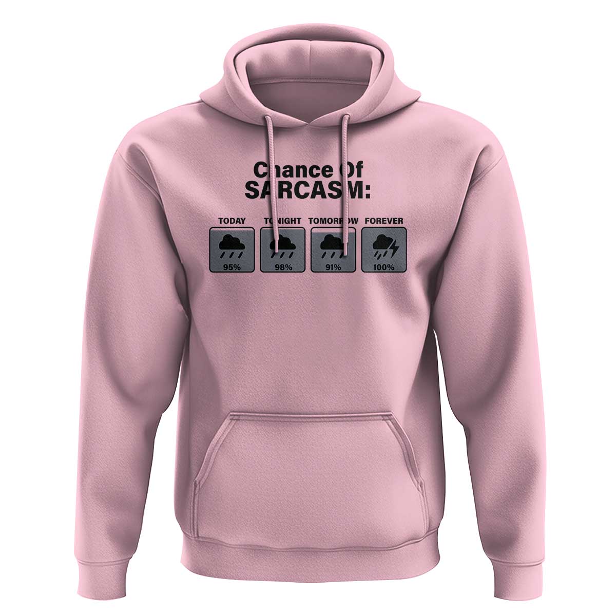 Funny Sarcastic Hoodie Chance Of Sarcasm Forecast Weather - Wonder Print Shop