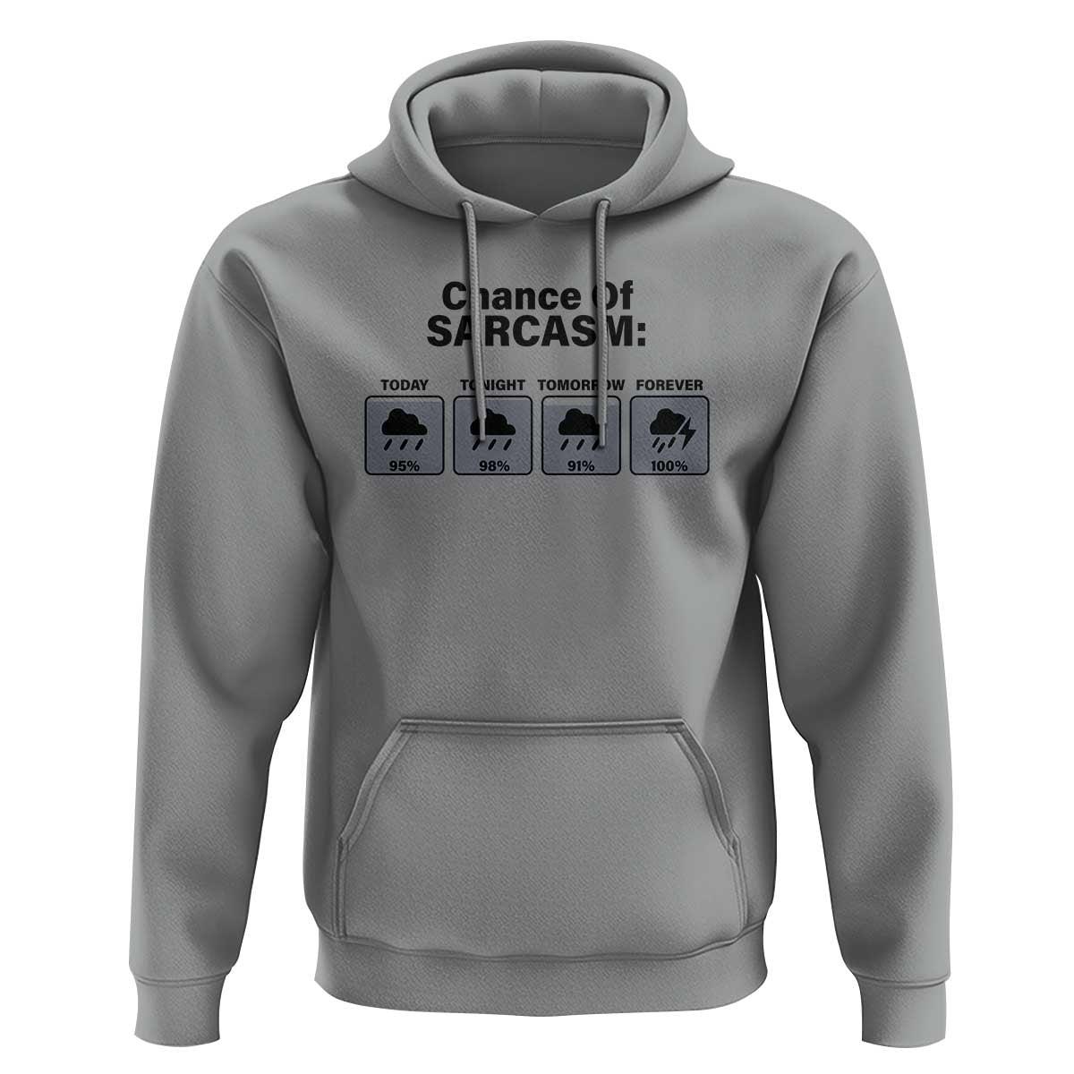Funny Sarcastic Hoodie Chance Of Sarcasm Forecast Weather - Wonder Print Shop