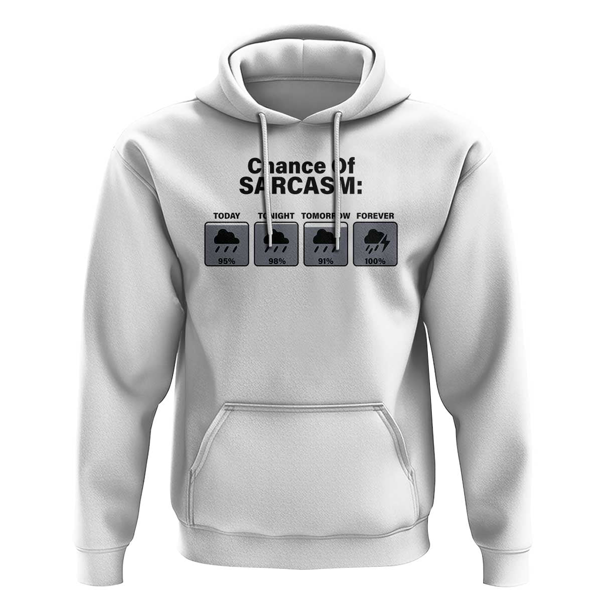 Funny Sarcastic Hoodie Chance Of Sarcasm Forecast Weather - Wonder Print Shop