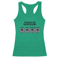 Funny Sarcastic Racerback Tank Top Chance Of Sarcasm Forecast Weather - Wonder Print Shop
