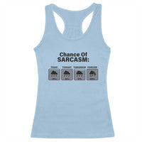 Funny Sarcastic Racerback Tank Top Chance Of Sarcasm Forecast Weather - Wonder Print Shop