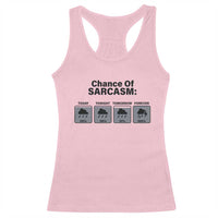 Funny Sarcastic Racerback Tank Top Chance Of Sarcasm Forecast Weather - Wonder Print Shop
