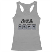 Funny Sarcastic Racerback Tank Top Chance Of Sarcasm Forecast Weather - Wonder Print Shop