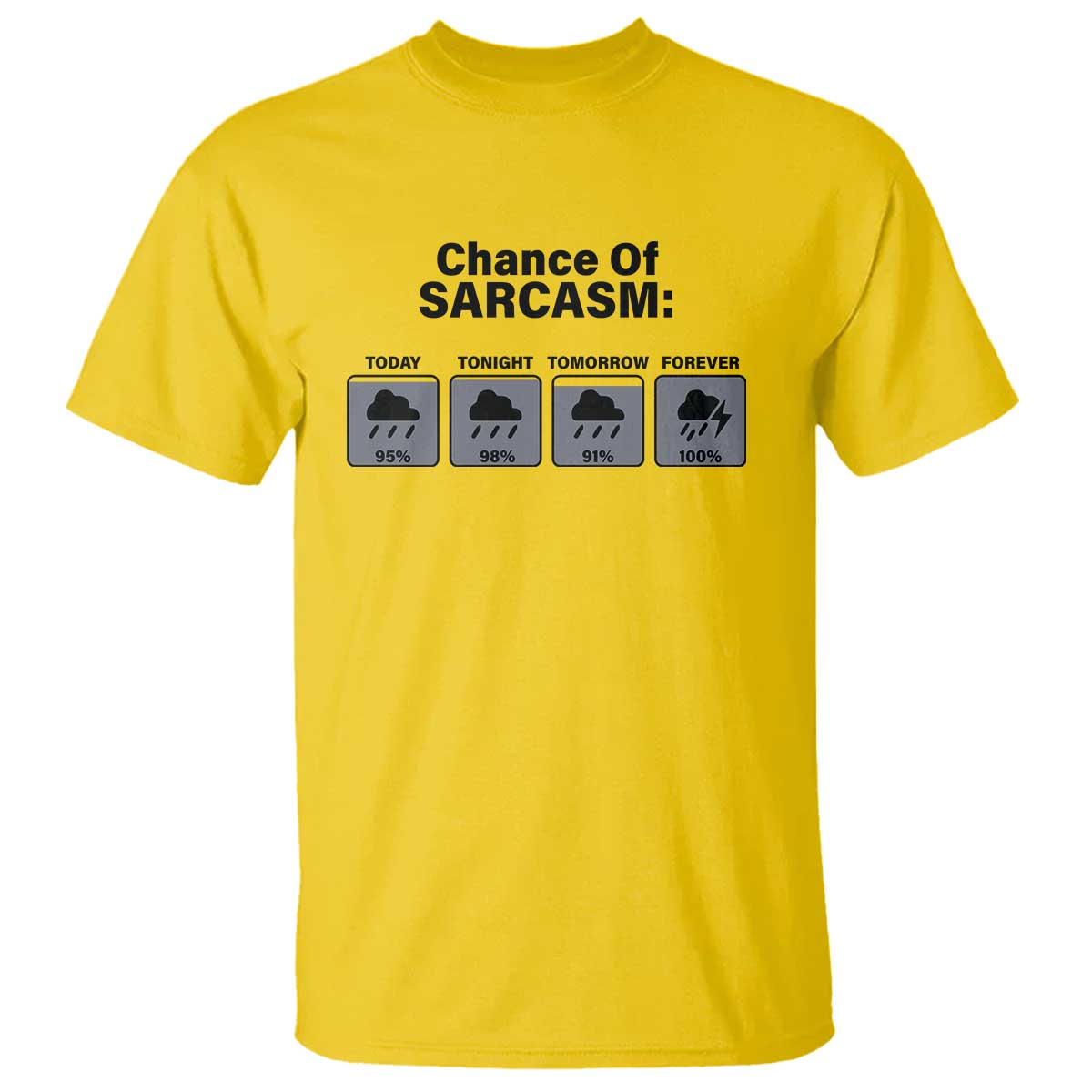 Funny Sarcastic T Shirt Chance Of Sarcasm Forecast Weather - Wonder Print Shop