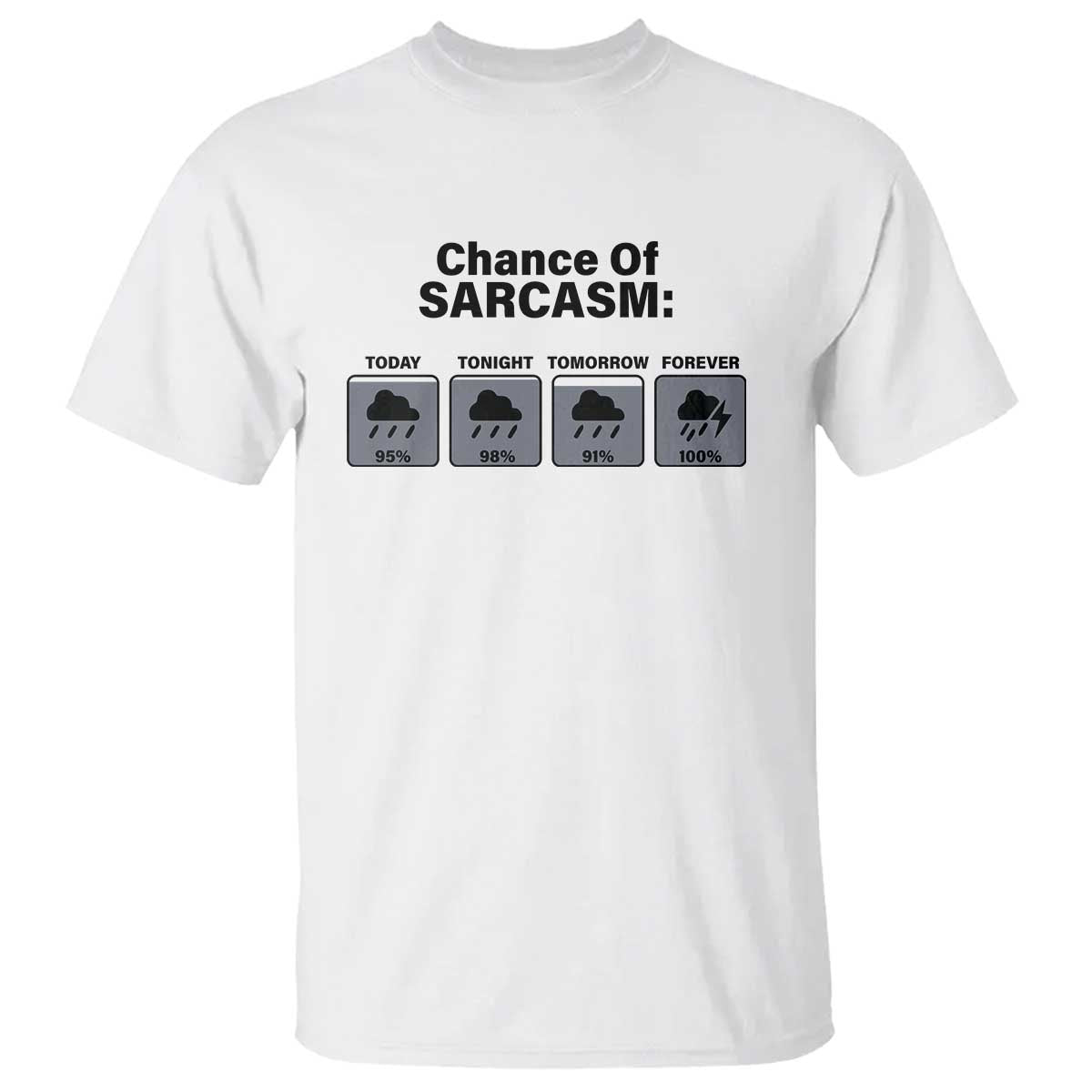 Funny Sarcastic T Shirt Chance Of Sarcasm Forecast Weather - Wonder Print Shop