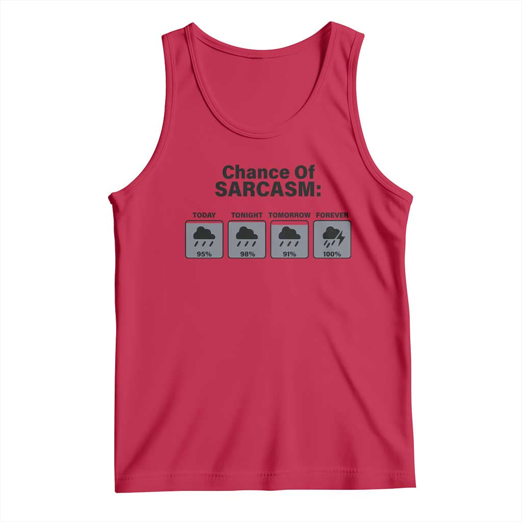 Funny Sarcastic Tank Top Chance Of Sarcasm Forecast Weather - Wonder Print Shop