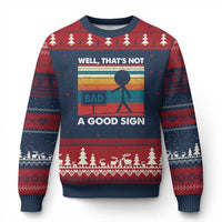 Funny Sarcastic Ugly Christmas Sweater Retro Well Not A Good Sign Gag Gift - Wonder Print Shop
