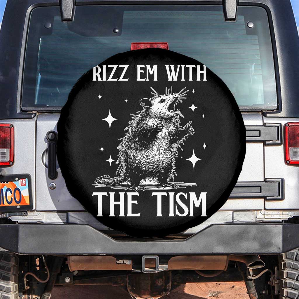 Funny Autism Opossum Spare Tire Cover Rizz Em With The Tism Meme Autistic ASD