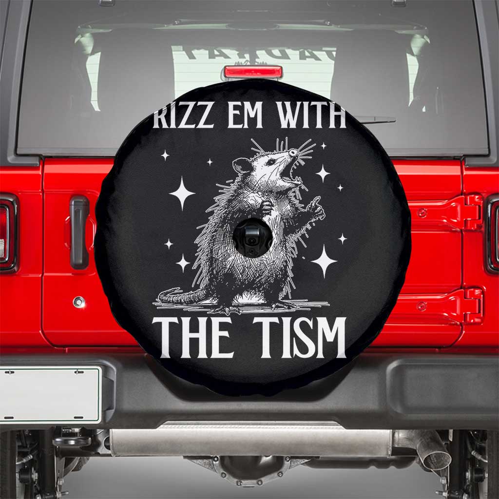 Funny Autism Opossum Spare Tire Cover Rizz Em With The Tism Meme Autistic ASD