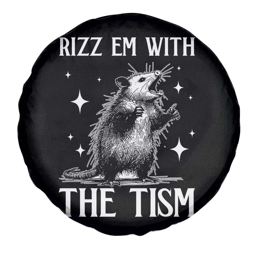 Funny Autism Opossum Spare Tire Cover Rizz Em With The Tism Meme Autistic ASD