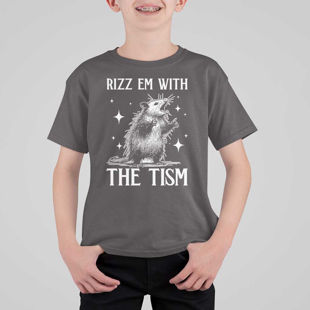 Funny Autism Opossum T Shirt For Kid Rizz Em With The Tism Meme Autistic ASD