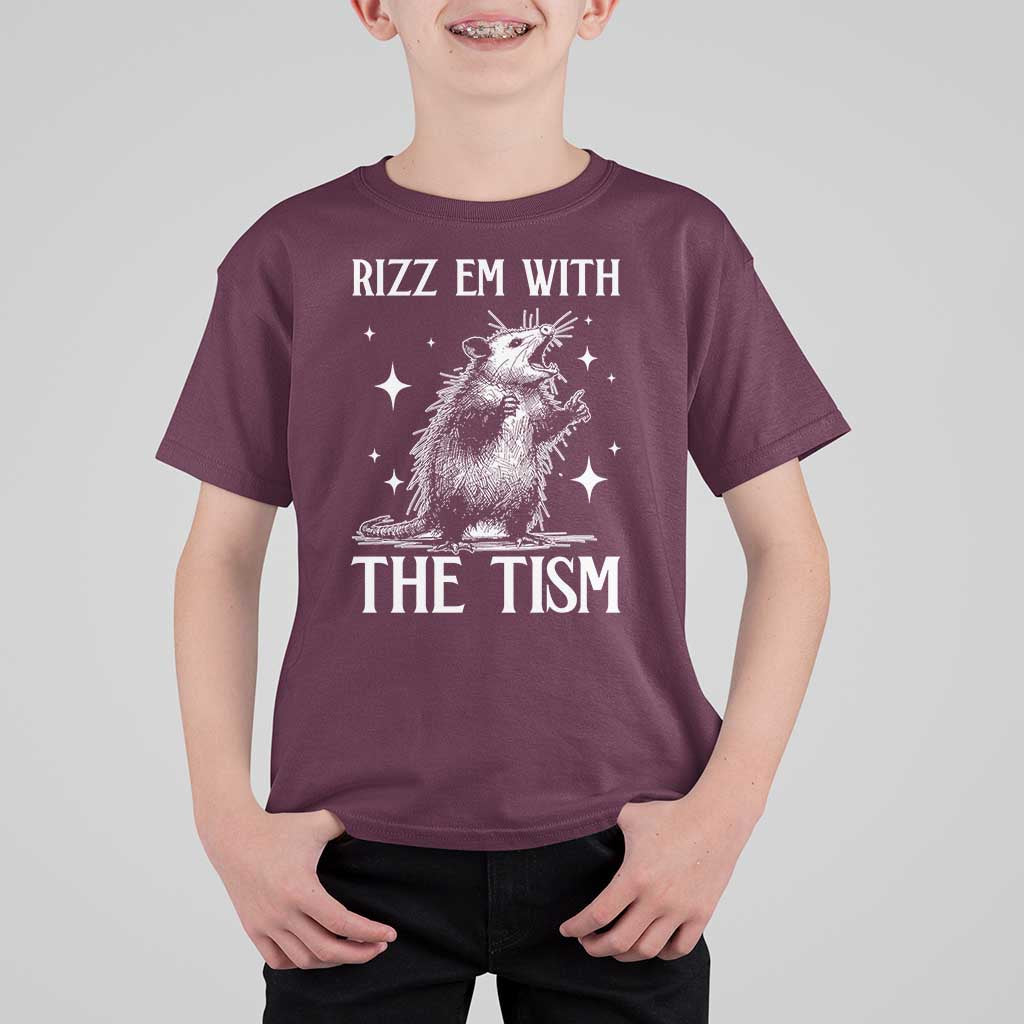 Funny Autism Opossum T Shirt For Kid Rizz Em With The Tism Meme Autistic ASD