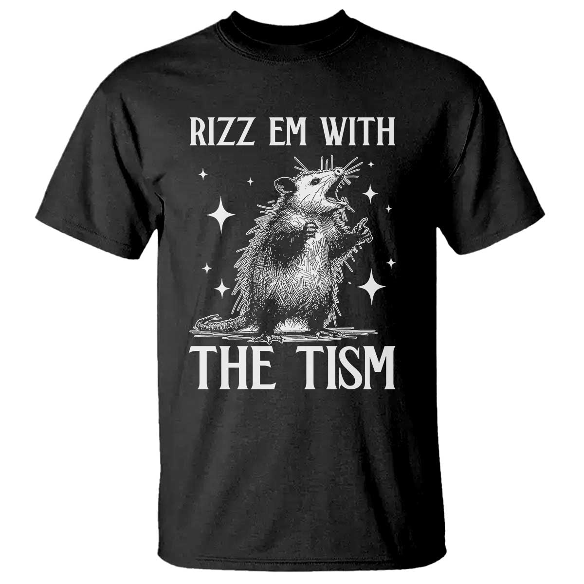 Funny Autism Opossum T Shirt Rizz Em With The Tism Meme Autistic ASD