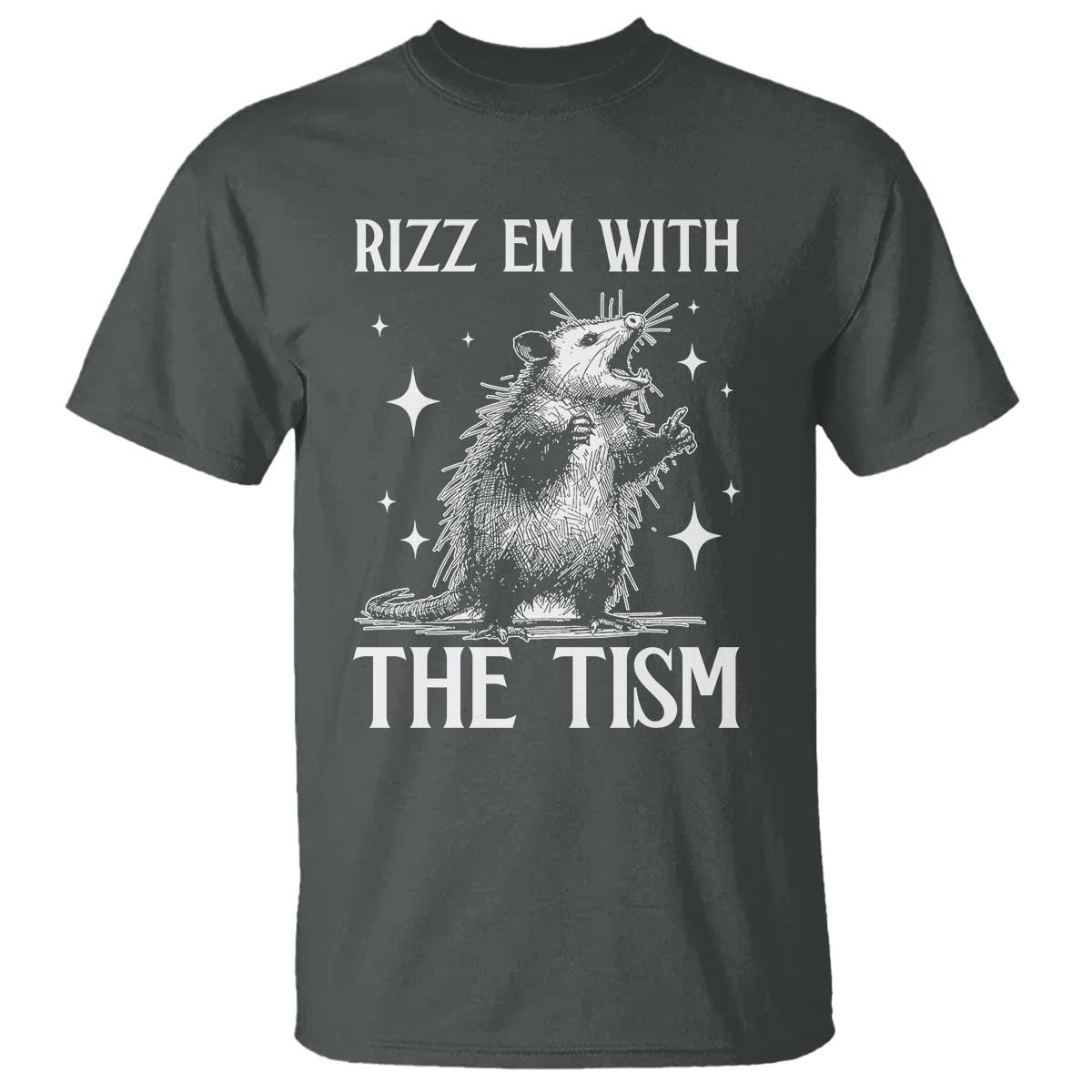 Funny Autism Opossum T Shirt Rizz Em With The Tism Meme Autistic ASD