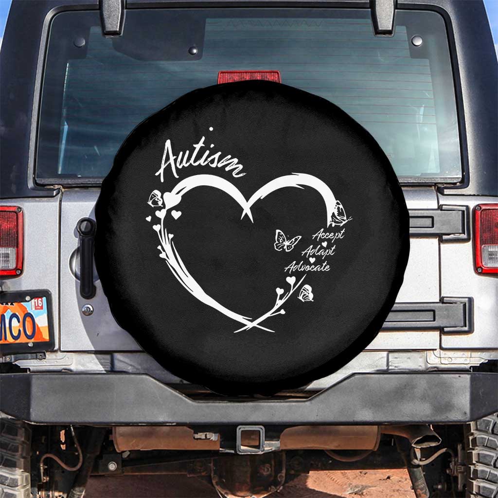 Autism Awareness Adaptation Spare Tire Cover Accept Adapt Advocate Love Heart
