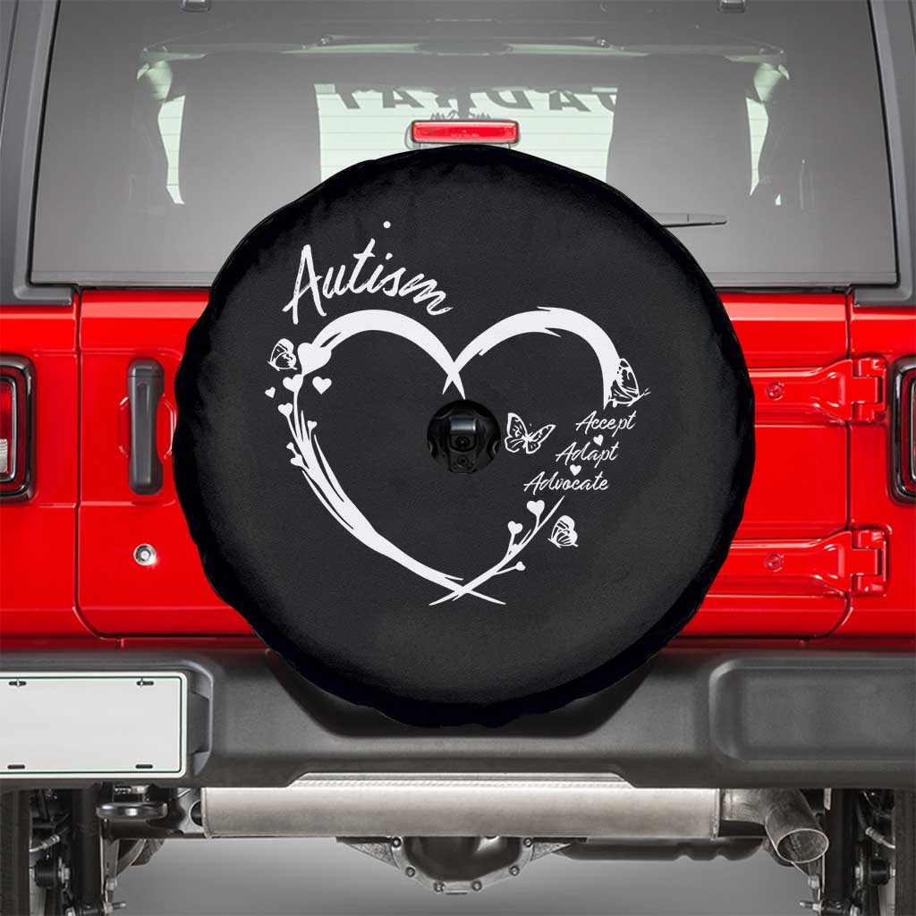 Autism Awareness Adaptation Spare Tire Cover Accept Adapt Advocate Love Heart